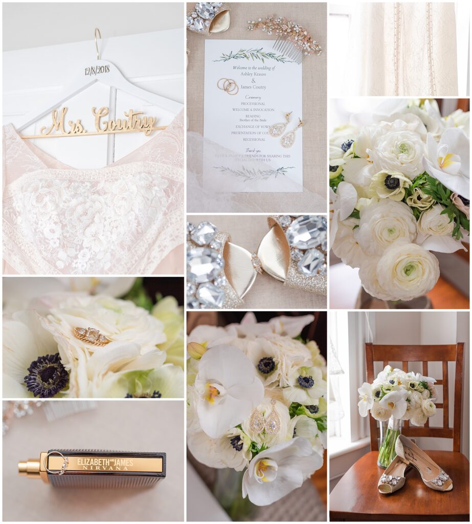 White Bridal Bouquet, Glamourous Heels, Mrs Hanger