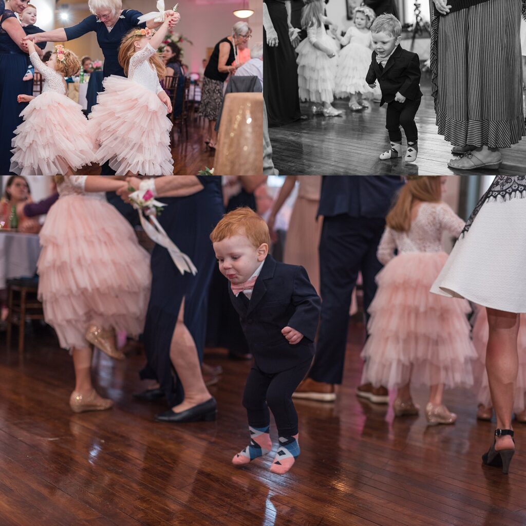 Flower girls and Ring Bearer Dancing during Reception