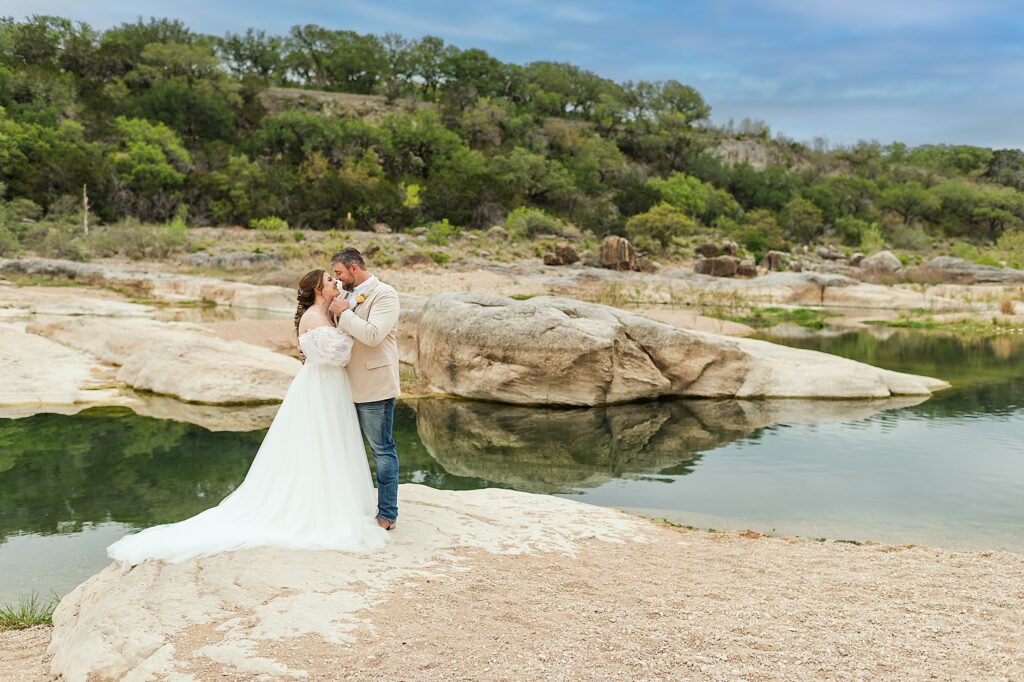 Elopement at Pedernales Falls State Park. Photo taken by Dripping Springs Tx based Lydia Teague Photography.