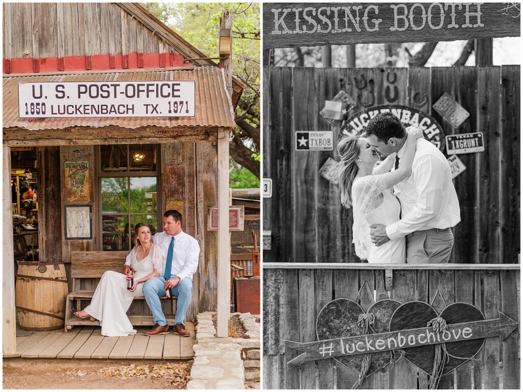 Luckenbach Texas Wedding Elopement, Kissing Booth, and Post Office. Photo taken by Dripping Springs Tx based Lydia Teague Photography. 